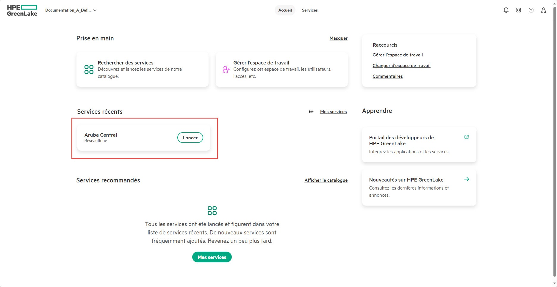 Aruba Central - Launch - Access Central Portal