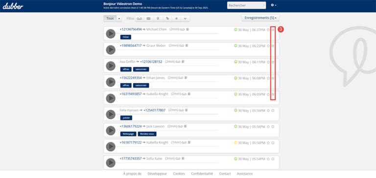 Dubber Enregistrement