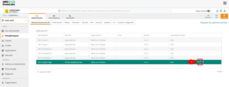 Aruba HPE - Périphériques Points d'accès Réseaux locaux sans fil Wi-Fi Splash Page