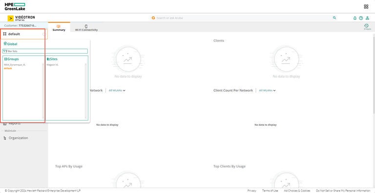 Aruba HPE - Summary default Groups