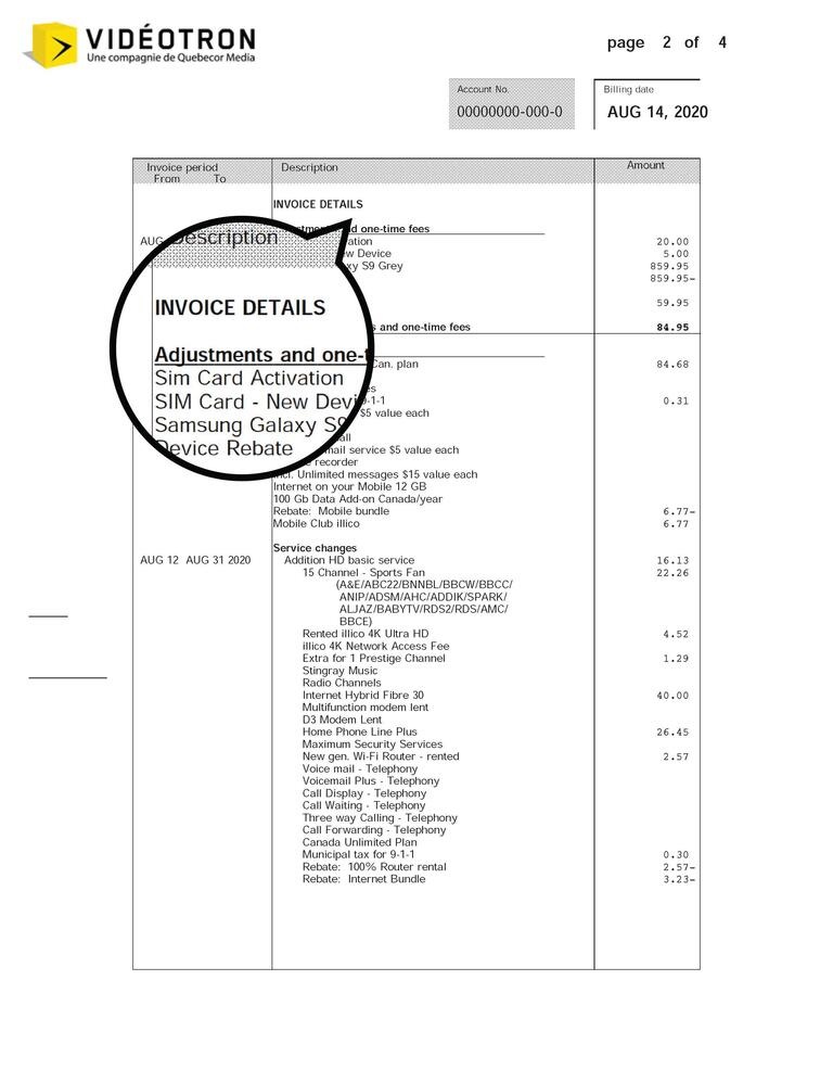 Details Facture Invoice
