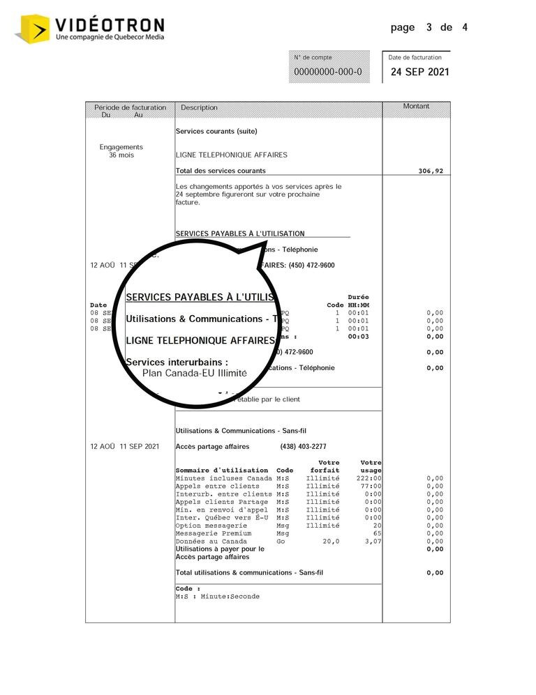 Soutien facture Affaires