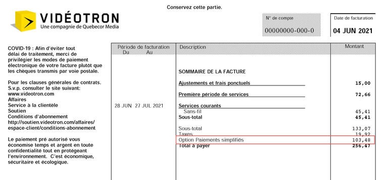 facture page 1 paiement simplifié