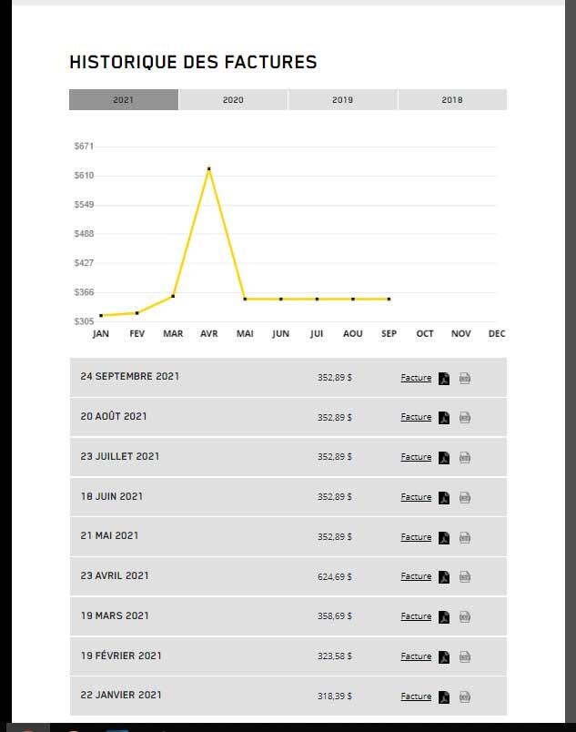 Historique Facture Bas