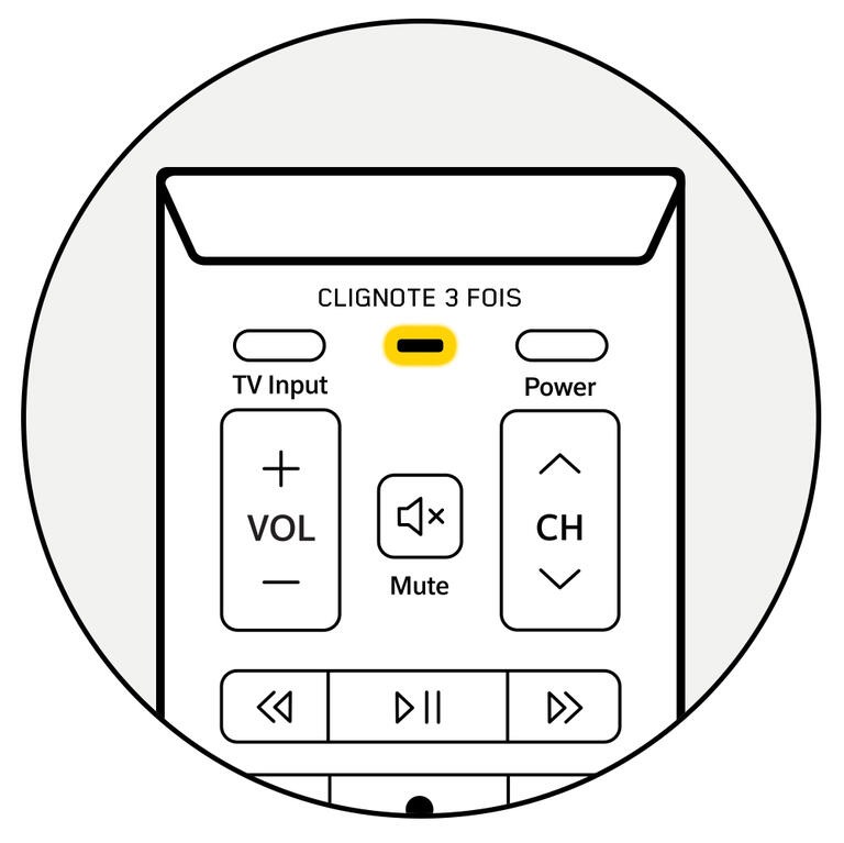 telecommande pavé clignote