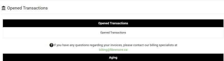 Opened transactions Fibre noire
