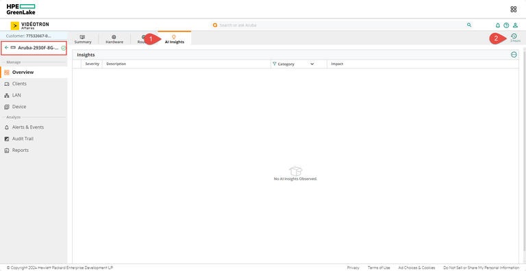 Aruba - HPE - AI Insights Overview