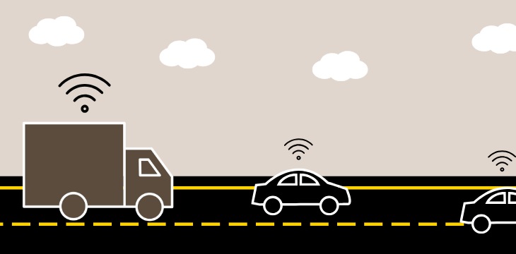 transport camion auto wifi route