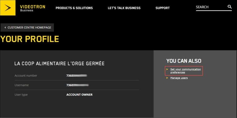 Your profil - Communication preferences