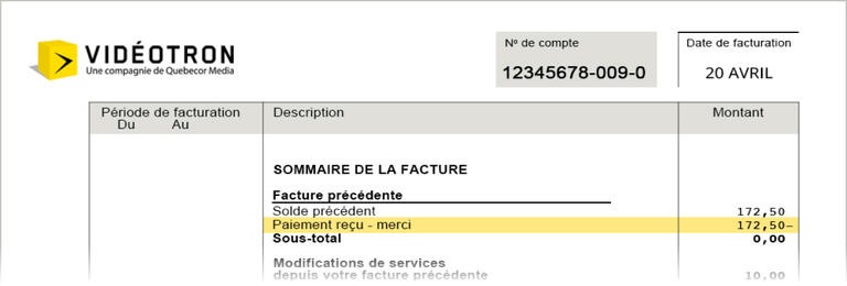 facture espace client - paiement
