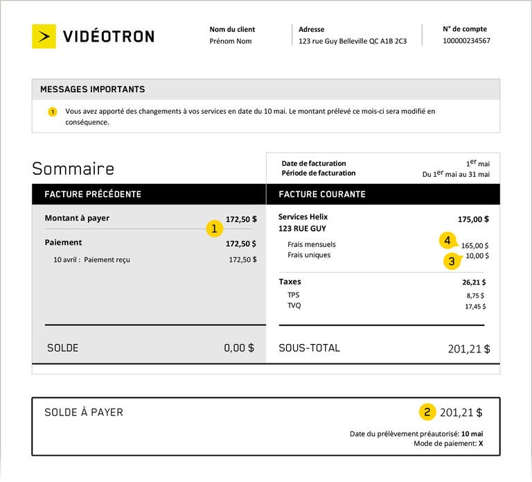 Facture Helix (prix)