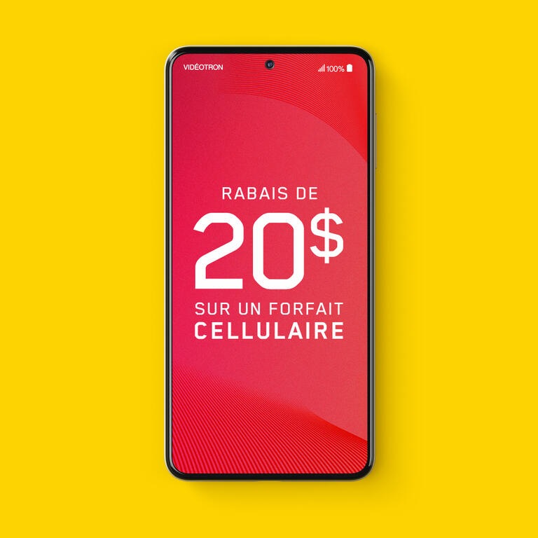 rabais de 20$ sur un forfait cellulaire