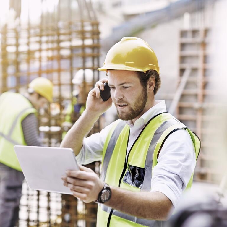  construction man helmet