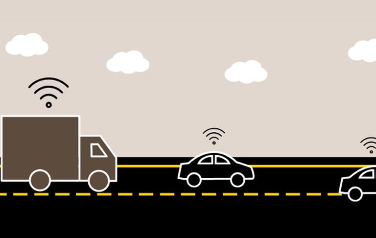 transport camion auto wifi route